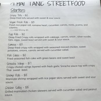ThaiTanic Streetfood - Menu - Thai Near Me - Sausalito, California ThaiTanic Streetfood - Menu - Thai Near Me - Sausalito, California