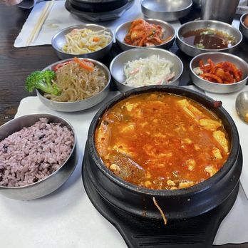 SGD Tofu House - 2. Combination Soft Tofu Soup & Banchan - Korean Near Me - Santa Clara, California SGD Tofu House - 2. Combination Soft Tofu Soup & Banchan - Korean Near Me - Santa Clara, California