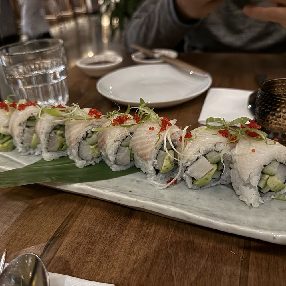 A Roi By Smiley Thai - Pink Hamachi sushi roll - Thai Near Me - Nashville, Tennessee