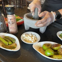 Table side tomatillo salsa Table side tomatillo salsa