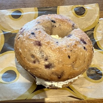 Einstein Bros. Bagels - Blueberry bagel with cream cheese - Breakfast & Brunch Near Me - Plano, Texas