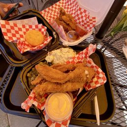 Cat Fish , Collared Greenz , Potato Salad , Fried Ribz ,