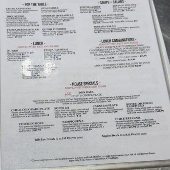 Trocadero Cafe - Restaurant menu - Breakfast & Brunch Near Me - Tucson, Arizona Trocadero Cafe - Restaurant menu - Breakfast & Brunch Near Me - Tucson, Arizona