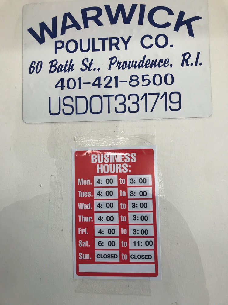 WARWICK POULTRY CO 46 Bath St, Providence, Rhode Island Phone