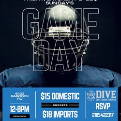 Dive Bar - Every Friday Saturday and bbq Sundays 12-8pm $15 domestic buckets and $18 import buckets for happy hour. #divein