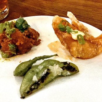 Anthem - Charred Edamame Char-Buff Cauliflower Brisket Rangoons - American Near Me - Austin, Texas Anthem - Charred Edamame Char-Buff Cauliflower Brisket Rangoons - American Near Me - Austin, Texas