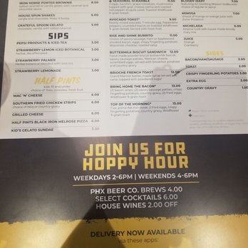 PHX Beer - Happy hour menu - American Near Me - Scottsdale, Arizona PHX Beer - Happy hour menu - American Near Me - Scottsdale, Arizona