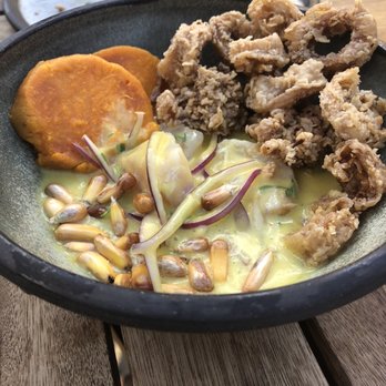 Llama Inn - TILEFISH CEVICHE, AJI AMARILLO, SWEET POTATO, CRISPY SQUID ($22) - Peruvian Near Me - Brooklyn, New York Llama Inn - TILEFISH CEVICHE, AJI AMARILLO, SWEET POTATO, CRISPY SQUID ($22) - Peruvian Near Me - Brooklyn, New York