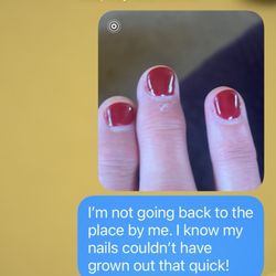 Total Nails and Spa - My out grown looking fingernails in a text I sent to my sister