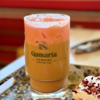Qamaria Yemeni Coffee - Iced Rose Adeni Chai - Coffee & Tea Near Me - Pleasanton, California Qamaria Yemeni Coffee - Iced Rose Adeni Chai - Coffee & Tea Near Me - Pleasanton, California