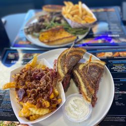 Black & Blue Diner - Grilled Pastrami Sandwich with loaded fries