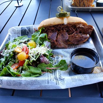 Mt. Carmel Brewing Company - Tri tip sandwich with side salad - Breweries Near Me - Cincinnati, Ohio Mt. Carmel Brewing Company - Tri tip sandwich with side salad - Breweries Near Me - Cincinnati, Ohio