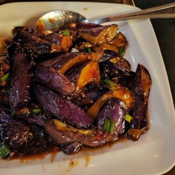Han Dynasty - Eggplant with garlic sauce (3/10 spice level) - Szechuan Near Me - Brooklyn, New York Han Dynasty - Eggplant with garlic sauce (3/10 spice level) - Szechuan Near Me - Brooklyn, New York