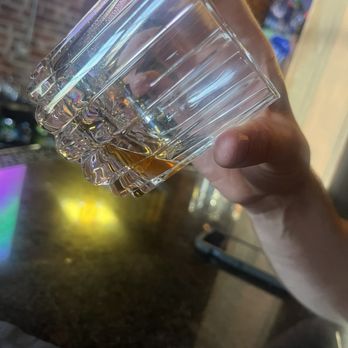 Back Home BBQ - House smoked bbq bourbon from The Attic. A taster from the bartender, Jared. Delicious! - Barbeque Near Me - Little Rock, Arkansas