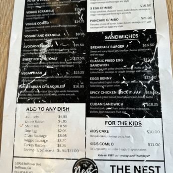 The Nest: A Brunch Joint - Menu - Breakfast & Brunch Near Me - Bellflower, California The Nest: A Brunch Joint - Menu - Breakfast & Brunch Near Me - Bellflower, California