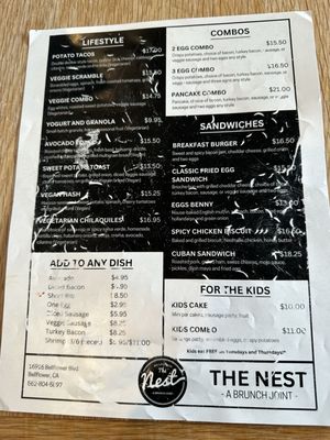 Menu photo 2 The Nest: A Brunch Joint Bellflower, CA