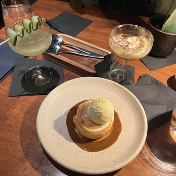 Ossobuco Miami- Steak house - Miami Spice 2025 -- Ube cheesecake empanada and Fat Martini (already drank some, sorry!) - Steakhouses Near Me - Miami, Florida