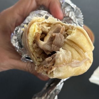 Riera's Place - Nick's Breakfast Burrito with adobo roasted pork - Pizza Near Me - Redondo Beach, California Riera's Place - Nick's Breakfast Burrito with adobo roasted pork - Pizza Near Me - Redondo Beach, California