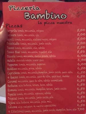 Menu photo 1 Bambino Pizzería Seville, SE