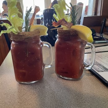 Captain's Galley Restaurant - Beautifully crafted Bloody Marys with bacon, rosemary and string bean garnish - Seafood Near Me - Fort Pierce, Florida