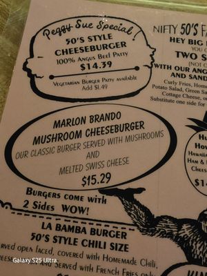 Menu photo 1 Peggy Sue's 50's Diner Yermo, CA Menu photo 1 Peggy Sue's 50's Diner Yermo, CA