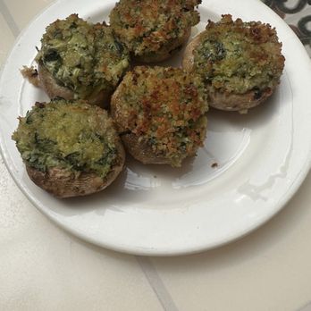 The Columbia - Champiñones Rellenos Baked silver dollar mushrooms stuffed with baby spinach, artichoke hearts, fresh garlic and Romano cheese. - Spanish Near Me - St Augustine, Florida