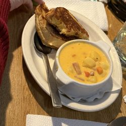 The Cornerstone - Grilled cheese with ham and cheese soup