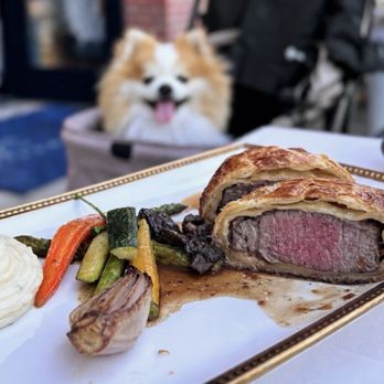 Normandie - Beef Wellington: 7 oz Filet Mignon w/ porcini crust, pommes aligot, shallot, veggies ($60) - bland, overdone, and dry - French Near Me - Napa, California Normandie - Beef Wellington: 7 oz Filet Mignon w/ porcini crust, pommes aligot, shallot, veggies ($60) - bland, overdone, and dry - French Near Me - Napa, California