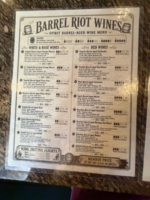 Menu photo 1 Barrel Riot San Diego, CA
