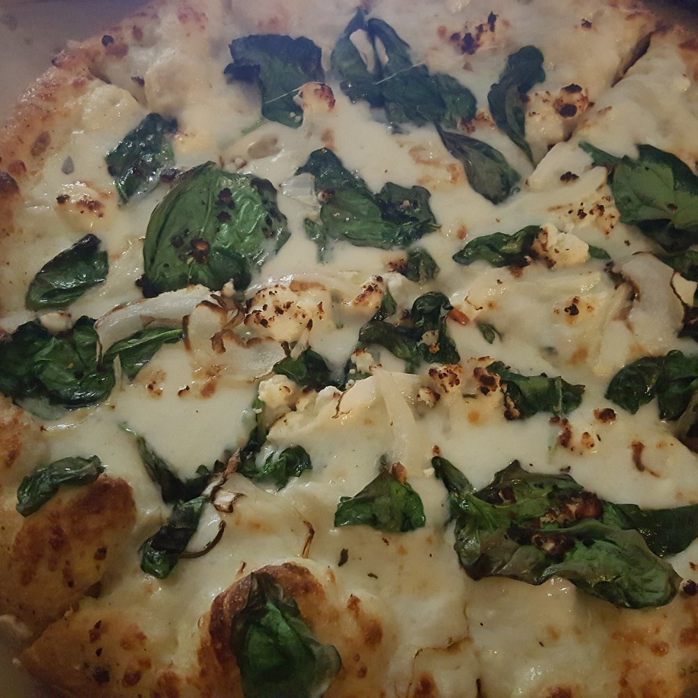 Delivery: spinach and feta pizza (they do not have the artesian crust)