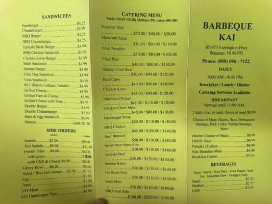 Menu photo 2 Barbecue Kai Waianae, HI