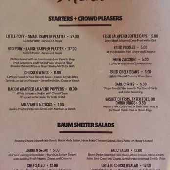 The Baum Shelter - Menu - Bars Near Me - Warren, Idaho