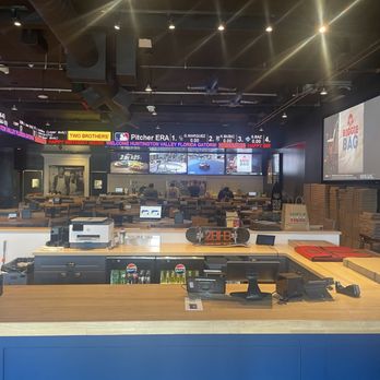 Two Brothers' Pizza - Front desk - bar at foreground. - Pizza Near Me - Huntington Beach, California Two Brothers' Pizza - Front desk - bar at foreground. - Pizza Near Me - Huntington Beach, California