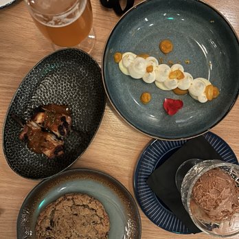 The Third Floor - Pavlova  Octopus skewers Chocolate chip cookie Hazelnut chocolate ice cream - New American Near Me - San Francisco, California