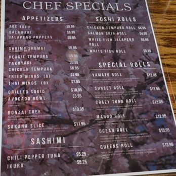 Yamato - Menu Chefs Specials - Japanese Near Me - Houston, Texas