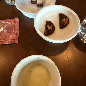 Baroo - Tae - summer corn naengguk (cold soup), jokpyeon (meat rice cake), black sesame sool bbang (bread) - Korean Near Me - Los Angeles, California