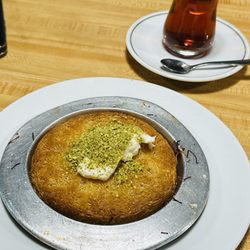 Kunefe- amazing baked, glazed cheese dessert.