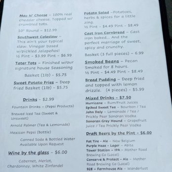 Satchmo's - Menu (including drinks) - Cajun/Creole Near Me - Flagstaff, Arizona