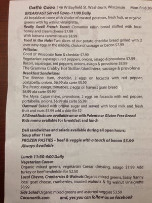 Menu photo 4 Coco Artisan Bakery & Good Eats Washburn, WI