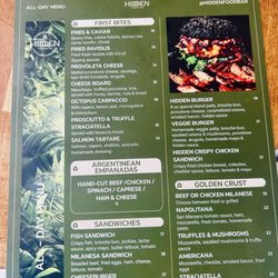 Hidden Food Club - 4/25 menu