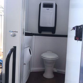Portable Trailer Products - Air conditioned portable single toilet unit with sink and trash bin. For rental or purchase. Customizable counter color and flooring. - Portable Toilet Services Near Me - Riverside, California Portable Trailer Products - Air conditioned portable single toilet unit with sink and trash bin. For rental or purchase. Customizable counter color and flooring. - Portable Toilet Services Near Me - Riverside, California