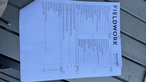 Menu photo 6 Fieldwork Brewing San Ramon, CA Menu photo 6 Fieldwork Brewing San Ramon, CA