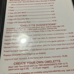 Egg page of menu Egg page of menu