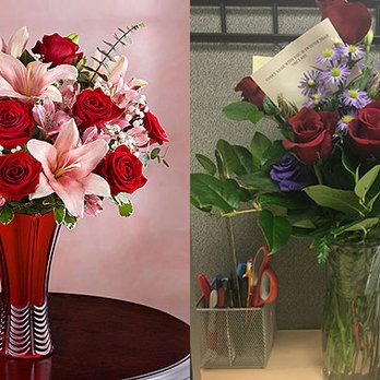 Everything's Blooming - On the right is the arrangement my boyfriend ordered from 1800Flowers.com – on the right is the arrangement Everything's Blooming delivered. - Florists Near Me