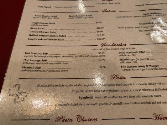 Menu photo 2 Luigi's Ristorante & Catering Clymer, PA Menu photo 2 Luigi's Ristorante & Catering Clymer, PA