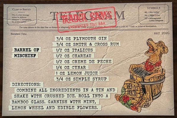 Menu photo 1 Trader Sam's Enchanted Tiki Bar Anaheim, CA Menu photo 1 Trader Sam's Enchanted Tiki Bar Anaheim, CA
