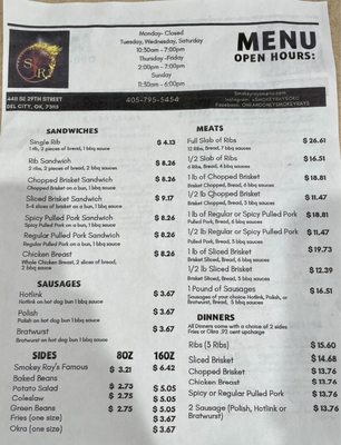 Menu photo 2 Smokey Ray's Del City, OK Menu photo 2 Smokey Ray's Del City, OK