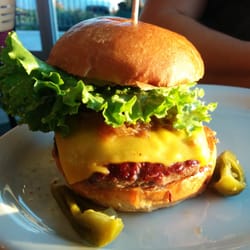 Boulevard Burger - 50/50 (ground beef/ground bacon) burger watching the sunset