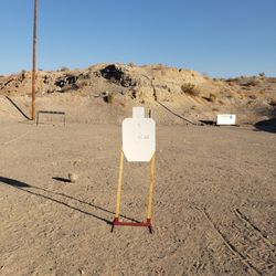 Sage Shooting Facility - Shooting bays with steel targets and backer boards for paper targets.