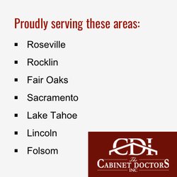 The Cabinet Doctors - Cabinet Doctors proudly serves customers in these areas, including vacation homes in North Lake Tahoe.